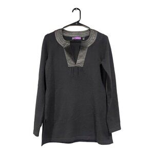 Saks 5th Avenue Women's Lined V-Neck 100% Cashmere Black Sweater Size Small
